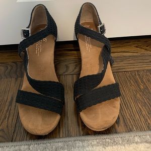 Black Toms wedges